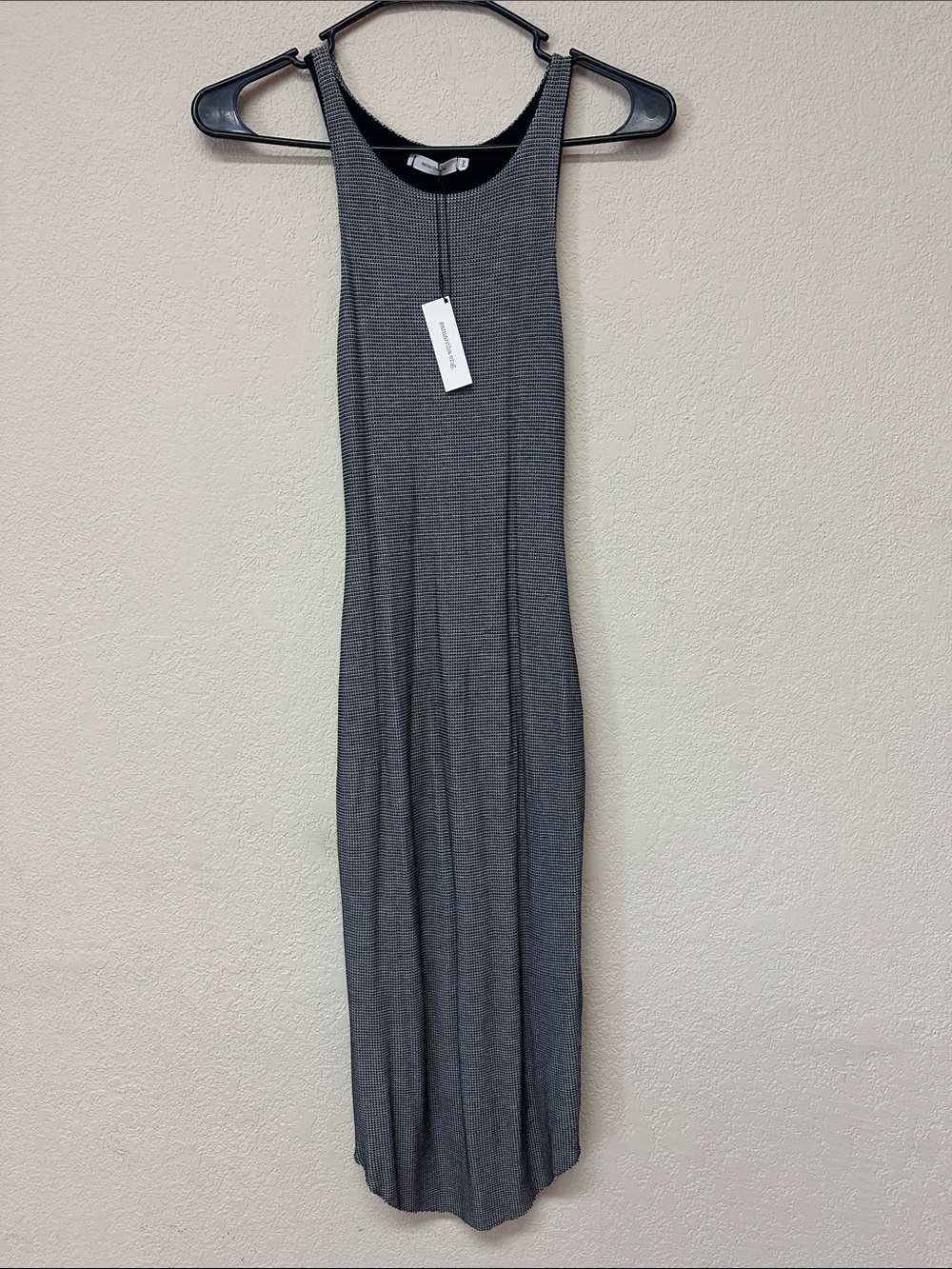 Samantha Eng. NWT Sleeveless Gray Ribbed Midi Dress size S